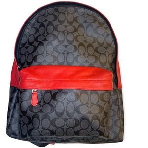 Coach Backpack Men’s or Women’s Large Black & Ref Leather